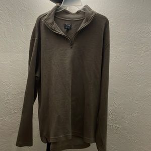 Brown pullover zip neck sweater